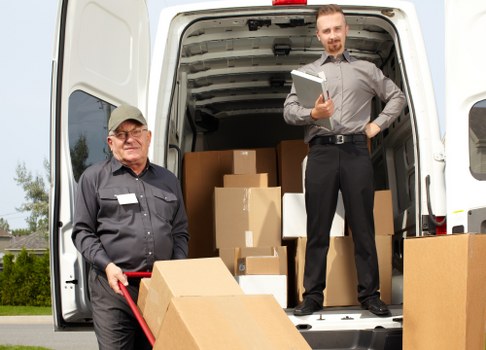 Secure household storage facility in Fulham with organized boxes