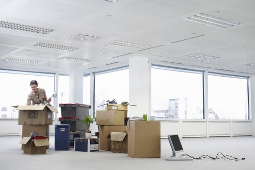 Secure packing for office removals in Fulham including computers and desks